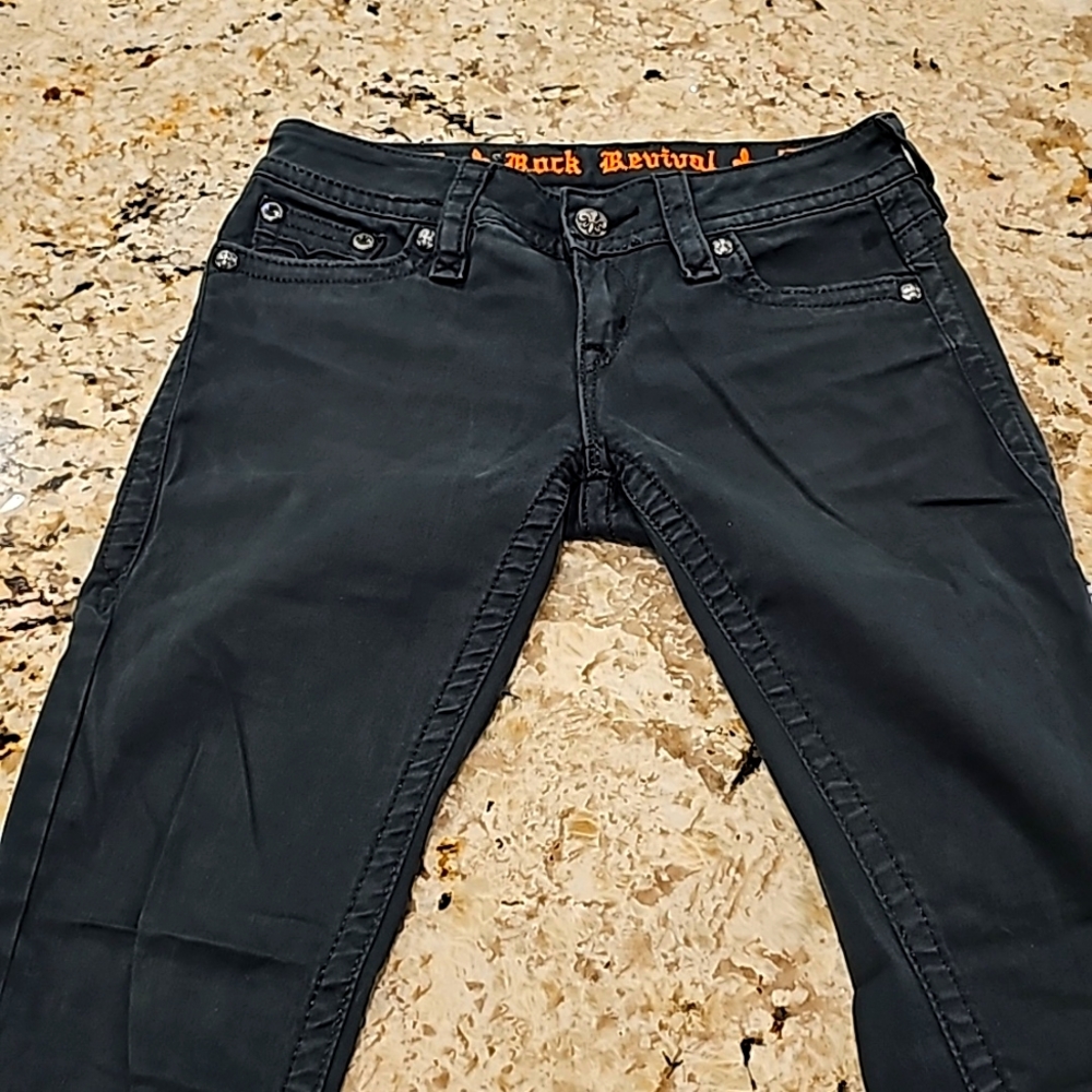 Hunter Green, Rock Revival Skinny Jeans! Size 27, Super Nice! Pics don't show!